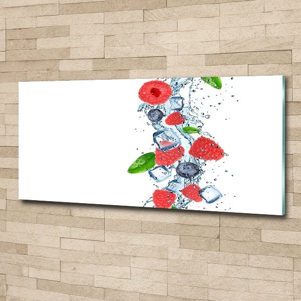 Quadro vetro acrilico Frutti di bosco con ghiaccio