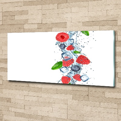Quadro vetro acrilico Frutti di bosco con ghiaccio