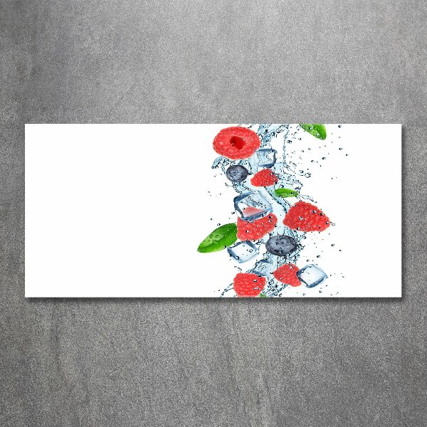 Quadro vetro acrilico Frutti di bosco con ghiaccio