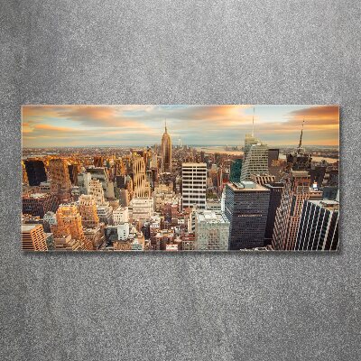 Quadro su vetro acrilico Vista a volo d'uccello di New York