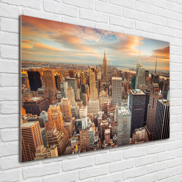 Quadro su vetro acrilico Vista a volo d'uccello di New York