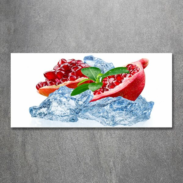 Quadro su vetro acrilico Melograno con ghiaccio