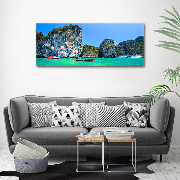 Quadro su vetro acrilico Barche Thailandia