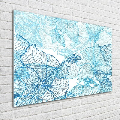 Quadro su vetro acrilico Fiori hawaiani