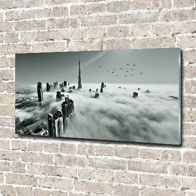 Quadro su vetro acrilico Nebbia su Dubai