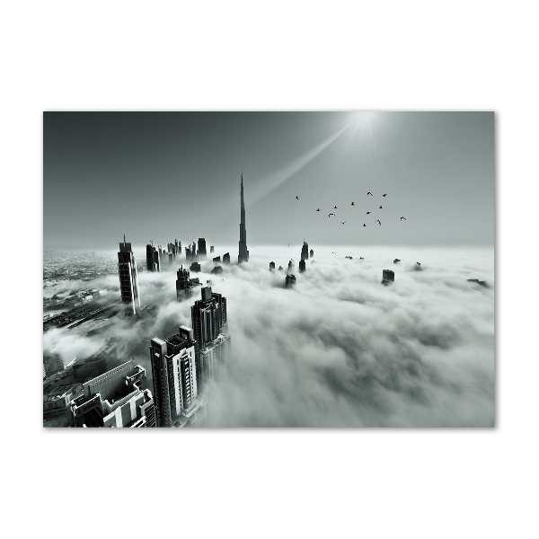 Quadro su vetro acrilico Nebbia su Dubai