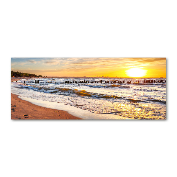 Quadro vetro acrilico Spiaggia al tramonto