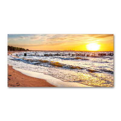 Quadro vetro acrilico Spiaggia al tramonto