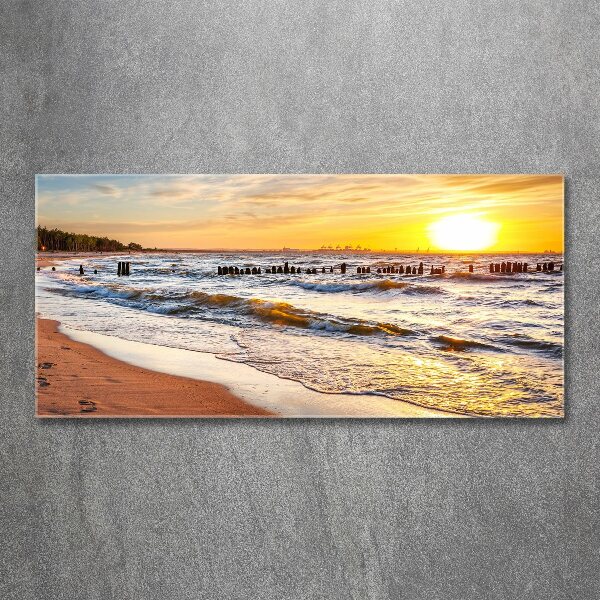 Quadro vetro acrilico Spiaggia al tramonto