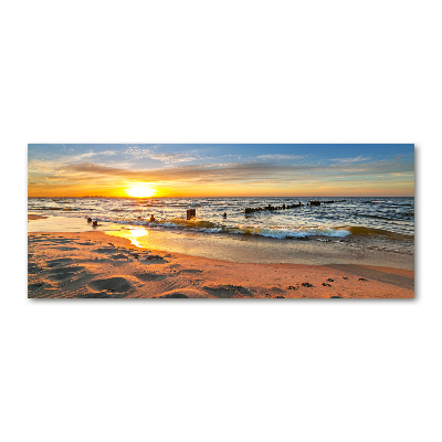 Quadro su vetro acrilico Spiaggia al tramonto