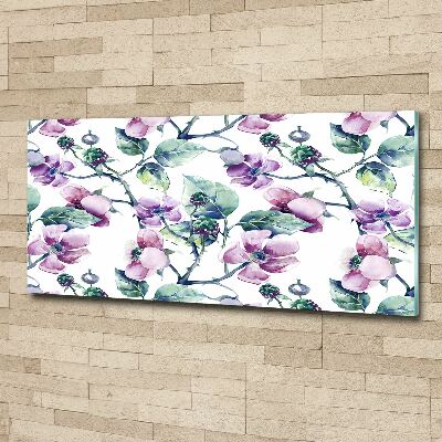 Quadro in vetro acrilico Fiori di mora