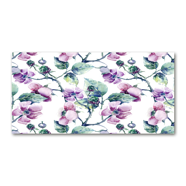 Quadro in vetro acrilico Fiori di mora