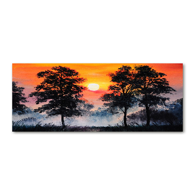 Quadro vetro acrilico Foresta del tramonto