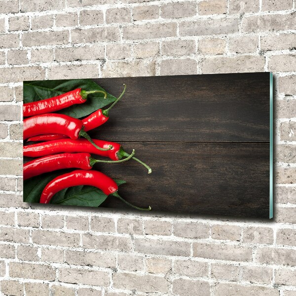 Quadro su vetro acrilico Peperoncini