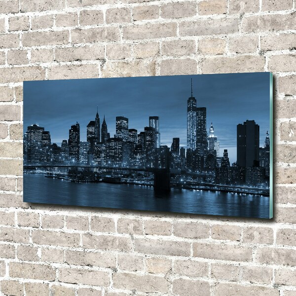 Quadro vetro acrilico New York di notte