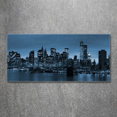 Quadro vetro acrilico New York di notte