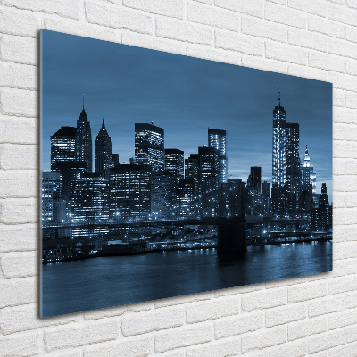 Quadro vetro acrilico New York di notte