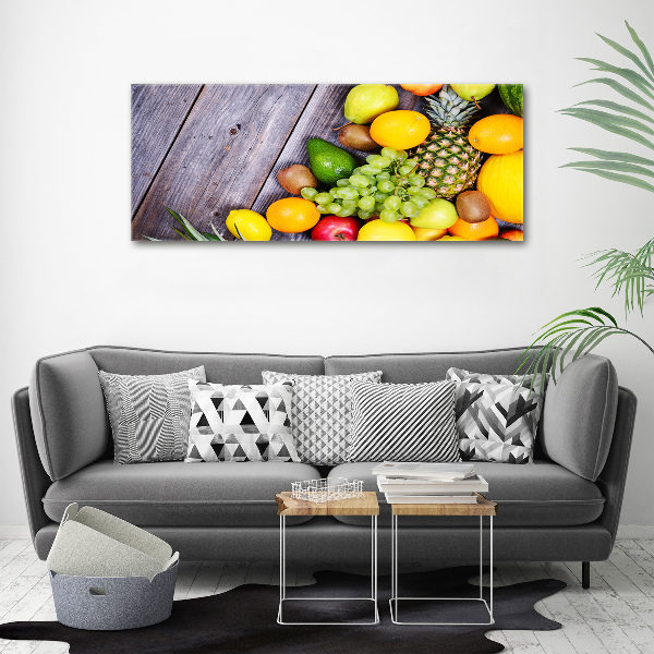 Quadro in vetro acrilico Frutta su legno