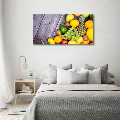 Quadro in vetro acrilico Frutta su legno
