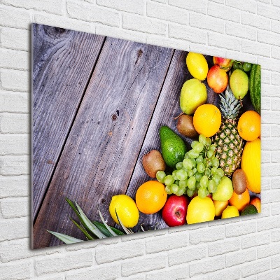 Quadro in vetro acrilico Frutta su legno