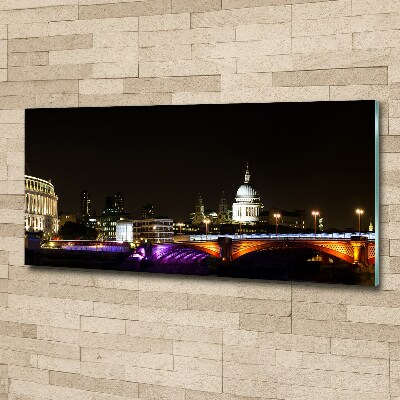 Quadro in vetro acrilico Il ponte di notte