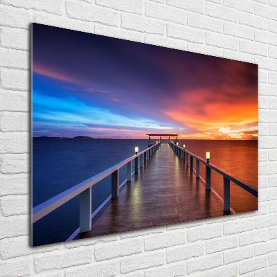 Quadro su vetro acrilico Ponte di legno