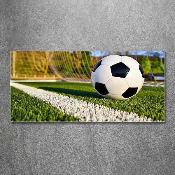 Quadro vetro acrilico La palla è in porta