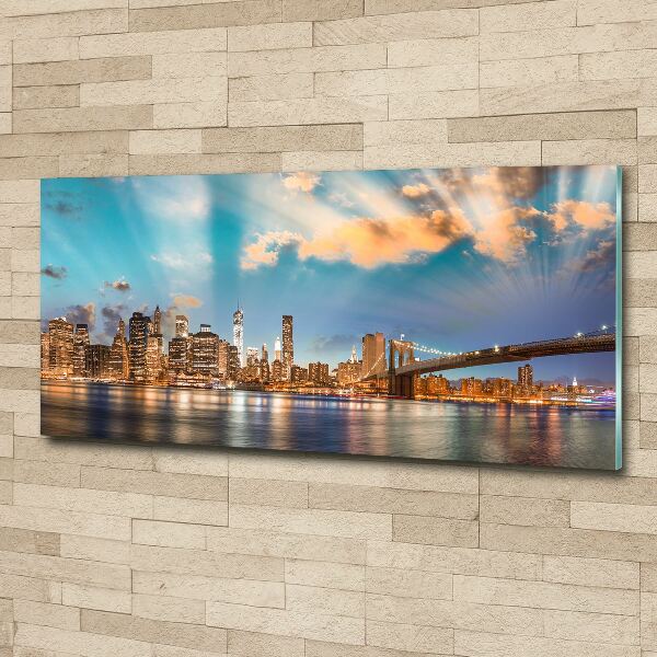 Quadro su vetro acrilico Ponte di Brooklyn