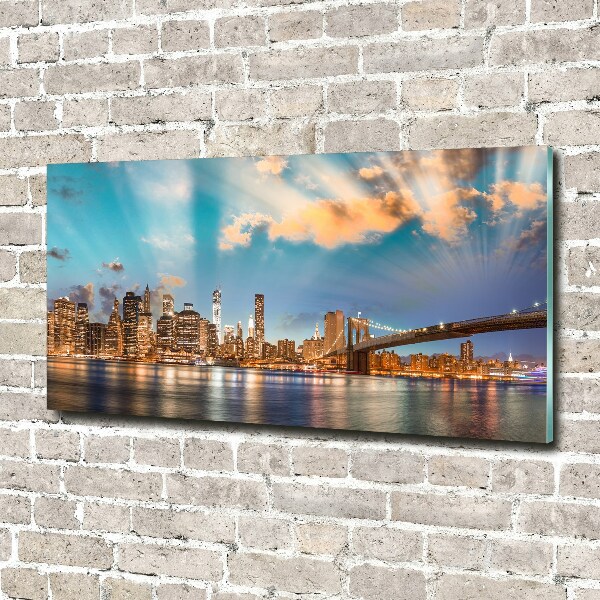 Quadro su vetro acrilico Ponte di Brooklyn