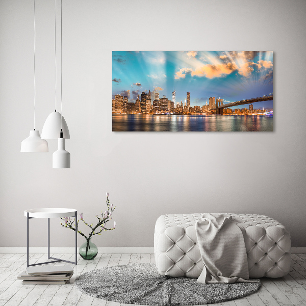 Quadro su vetro acrilico Ponte di Brooklyn