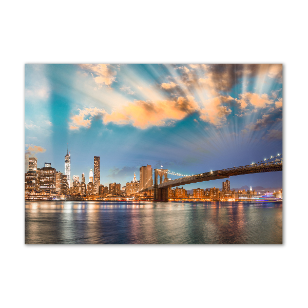 Quadro su vetro acrilico Ponte di Brooklyn