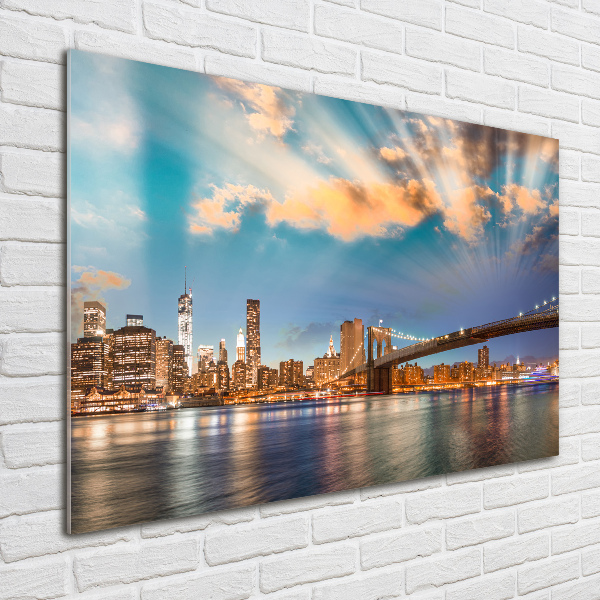 Quadro su vetro acrilico Ponte di Brooklyn
