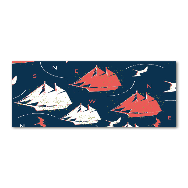 Quadro su vetro acrilico Navi uccelli marini