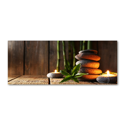 Quadro in vetro acrilico Pietre zen di bambù