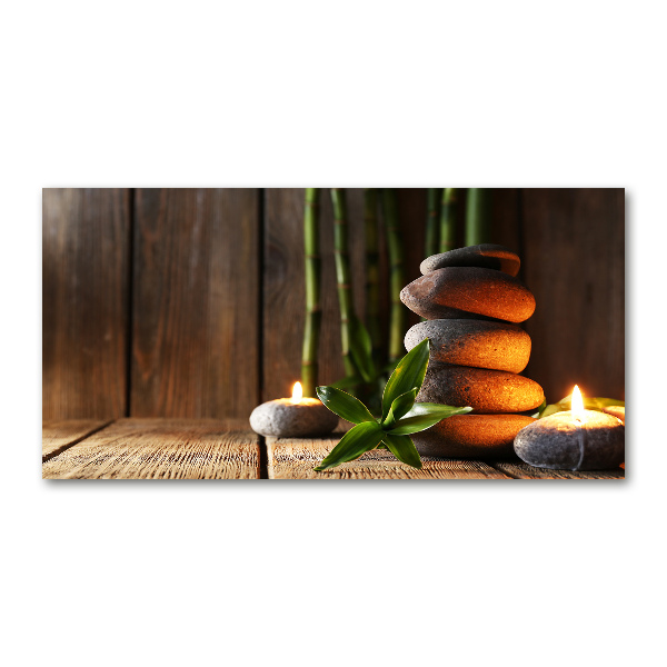 Quadro in vetro acrilico Pietre zen di bambù
