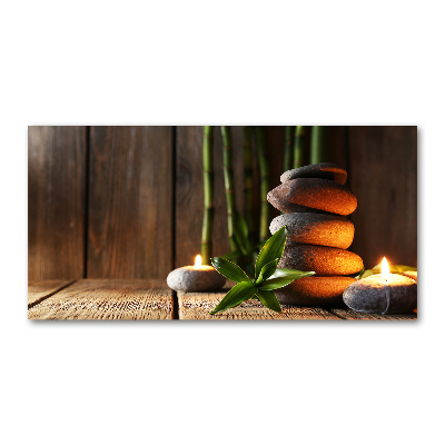 Quadro in vetro acrilico Pietre zen di bambù