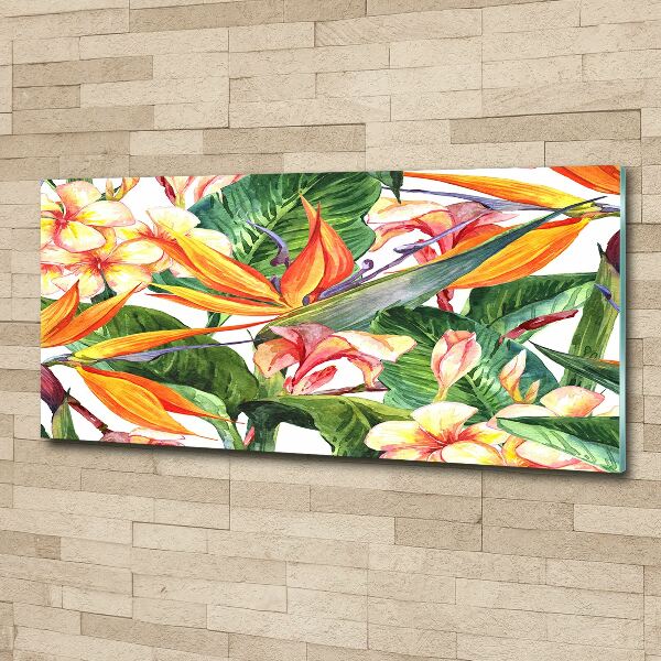 Quadro in vetro acrilico Fiori tropicali