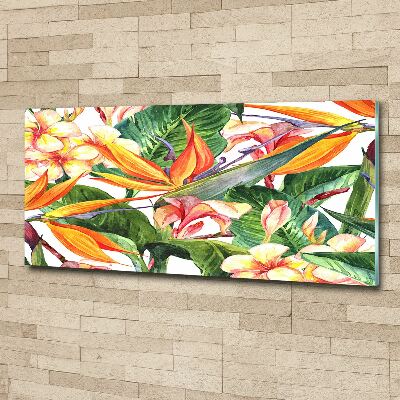 Quadro in vetro acrilico Fiori tropicali