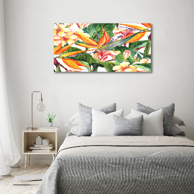 Quadro in vetro acrilico Fiori tropicali