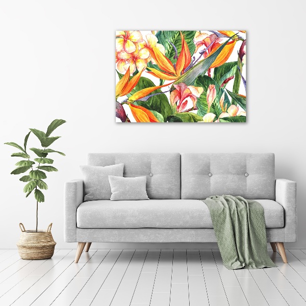 Quadro in vetro acrilico Fiori tropicali