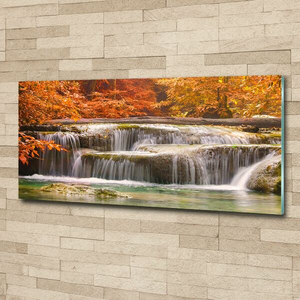 Quadro vetro acrilico Cascata in autunno