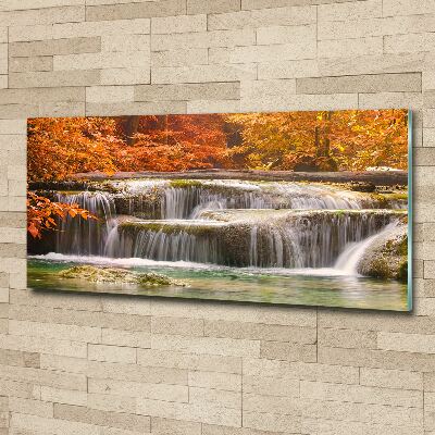 Quadro vetro acrilico Cascata in autunno