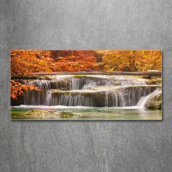 Quadro vetro acrilico Cascata in autunno