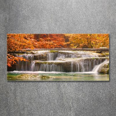 Quadro vetro acrilico Cascata in autunno
