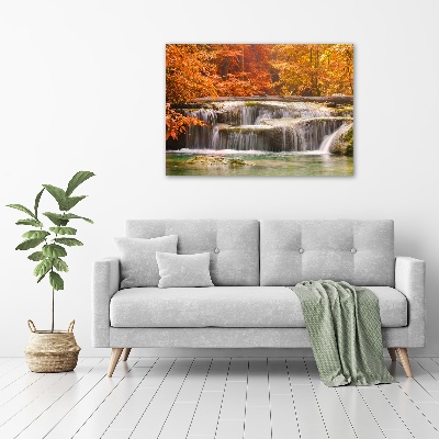 Quadro vetro acrilico Cascata in autunno