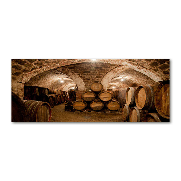 Quadro in vetro acrilico Botti nel vigneto