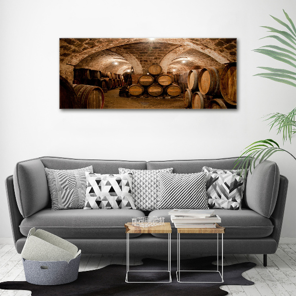 Quadro in vetro acrilico Botti nel vigneto