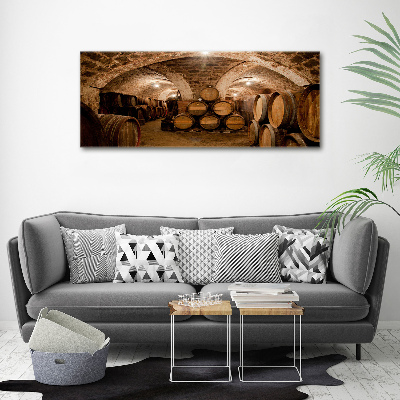 Quadro in vetro acrilico Botti nel vigneto