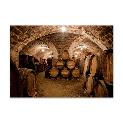 Quadro in vetro acrilico Botti nel vigneto