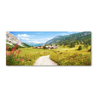 Quadro in vetro acrilico Pascoli nelle Alpi